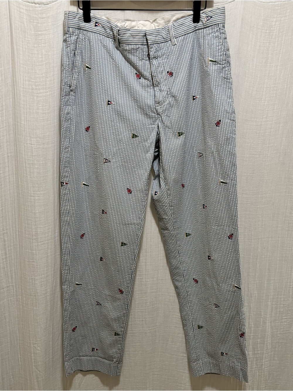 Vintage men’s POLO Ralph Lauren embroidered seersucker pants. Size 34/30